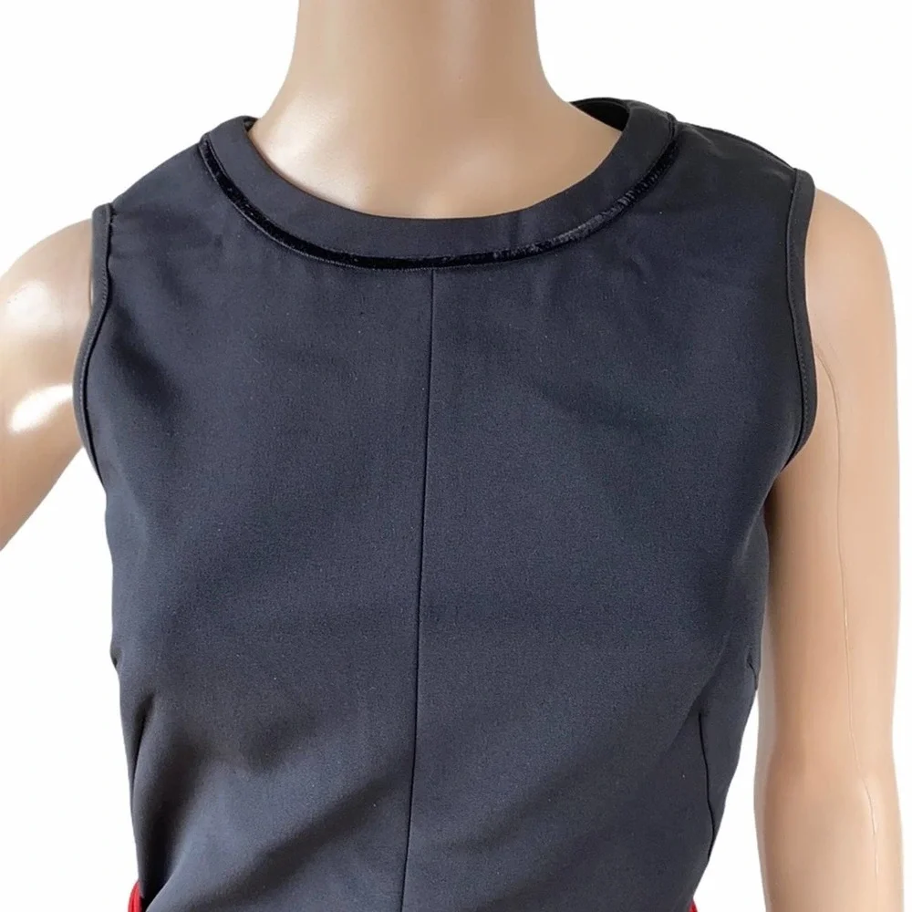 New D&G Dolce & Gabbana Black Sleeveless Velvet Trim Sheath Dress IT44/US8 - Picture 2 of 16
